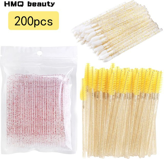 HMQ beauty Wimpern Verlängerung Tupfer, 200 Stück, Rosa - Bild 1