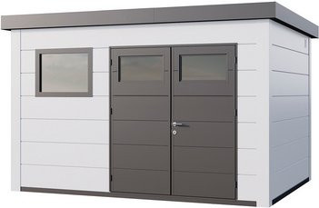 Telluria Gerätehaus Classico in Weiss mit Stahlgehäuse B/H/T: 408 x 250 x 318 cm - Bild 1