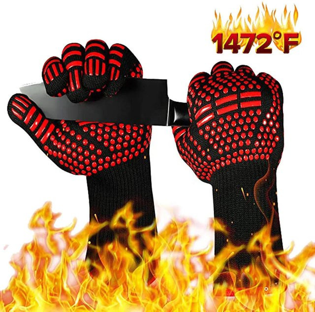 INMAICH Hitzebeständige Küchenhandschuhe in Blau, rutschfeste und feuerfeste Grillhandschuhe für den Ofen und zum Grillen - Bild 1