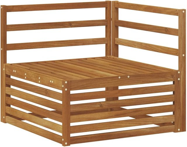 vidaXL Outdoor Ecksofa aus Massivholz Akazie in Natur, B/T/H: 83 x 83 x 73 cm - Bild 1