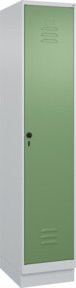 C+P Spind Classic PLUS Garderobenschrank mit Sockel, 1 Abteil, Grau/Grün, H x B x T: 195 x 40 x 50 cm - Bild 1