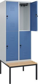 C+P Doppelstock-Spind Classic PLUS Sitzbank mit 2 Abteilen und Buche-Hartholz Sitzfläche, B/T/H: 212 x 80 x 81,5 cm - Bild 1