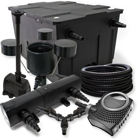 Sunsun Teichfilter Set mit Uvc Neo8000, Skimmer und Springbrunnen, Schwarz, für bis zu 60000 Liter