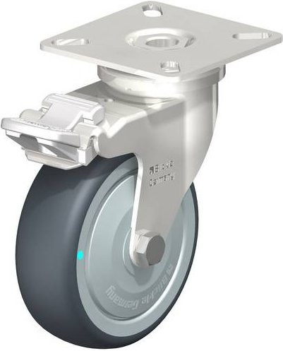 Blickle Lenkrolle LPXA-TPA 75KFD-FI mit Feststeller, Rad-Durchmesser: 75 mm, Tragfähigkeit: 75 kg, Farbe: Silber/Grau - Bild 1
