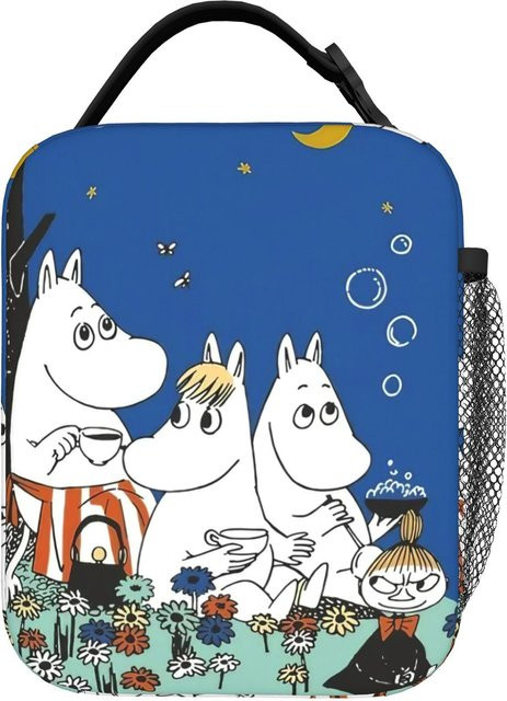 Moomins Grasland Isolierte Lunchtasche Blau Auslaufsicherer Lunchbehälter für Schule und Reisen - Bild 1