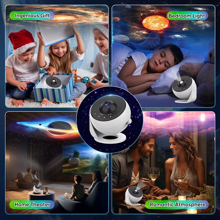 PRO-Upgrade 360 Grad drehbarer Sternenhimmel-Galaxie-Projektor mit 13-in-1 Nebel- und Milchstraßeneffekten in Weiß - Bild 6