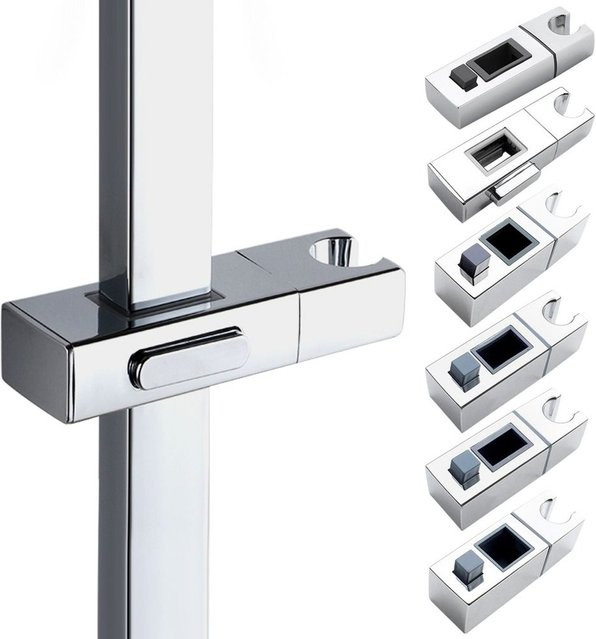 Verstellbarer Duschkopfhalter mit quadratischem Rohr und Sprühgerät in Chrom/Silber für dein Badezimmer - Bild 1