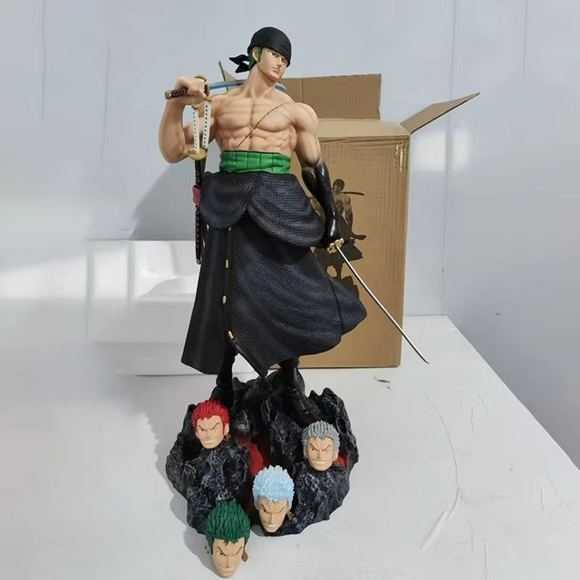 Bandai One Piece Anime Figur Roronoa Zoro mit 5 austauschbaren Köpfen in Multicolor - Bild 1