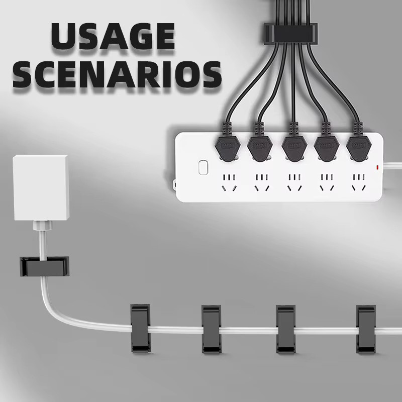 50 Stück selbstklebende Kabelmanagement-Clips als Kabel-Organizer und Kabelhalter für Ethernet/LAN-Kabel in Schwarz und Transparent - Bild 6