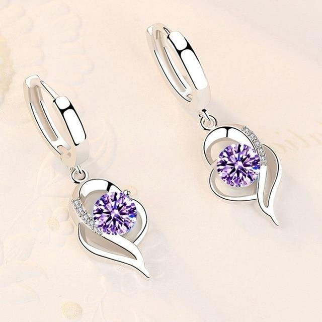 Lucky Star Jewelry Ohrringe, Damen, Kristall Zirkon, Blau Rosa Weiß Lila - Bild 1