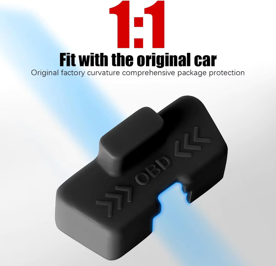MIYOKAKING Silikon OBD Diagnose Stecker Kappe für Tesla Modell 3 Highland und Modell Juniper 2025, Staubschutz für Fahrzeug Port, Schwarz - Bild 2