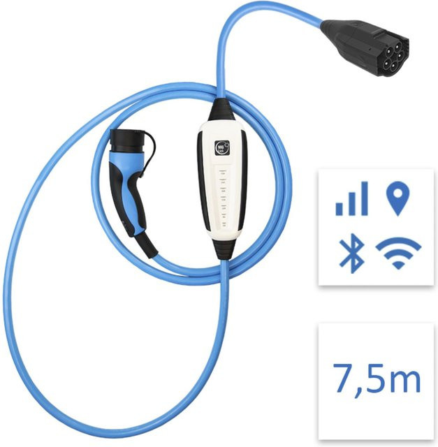 NRGkick Pure Standard Wallbox Ladestation mit WLAN, GSM, GPS und SIM, 32A, Blau, Kabellänge: 7,5 m - Bild 1