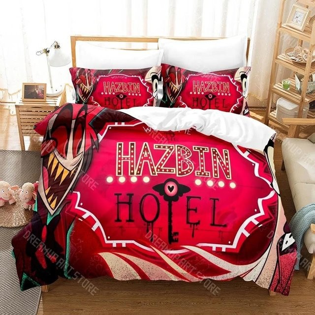 Hazbin Hotel Bettwäsche Set mit Motiv von Lodestar, Mehrfarbig, Material Mikrofaser Polyester, B/H: 140 x 210 cm - Bild 1