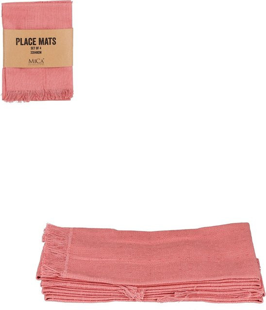Mica Decorations Platzset Villia Lachs 4er-Set aus Baumwolle B: 48 cm, T: 33 cm - Bild 1