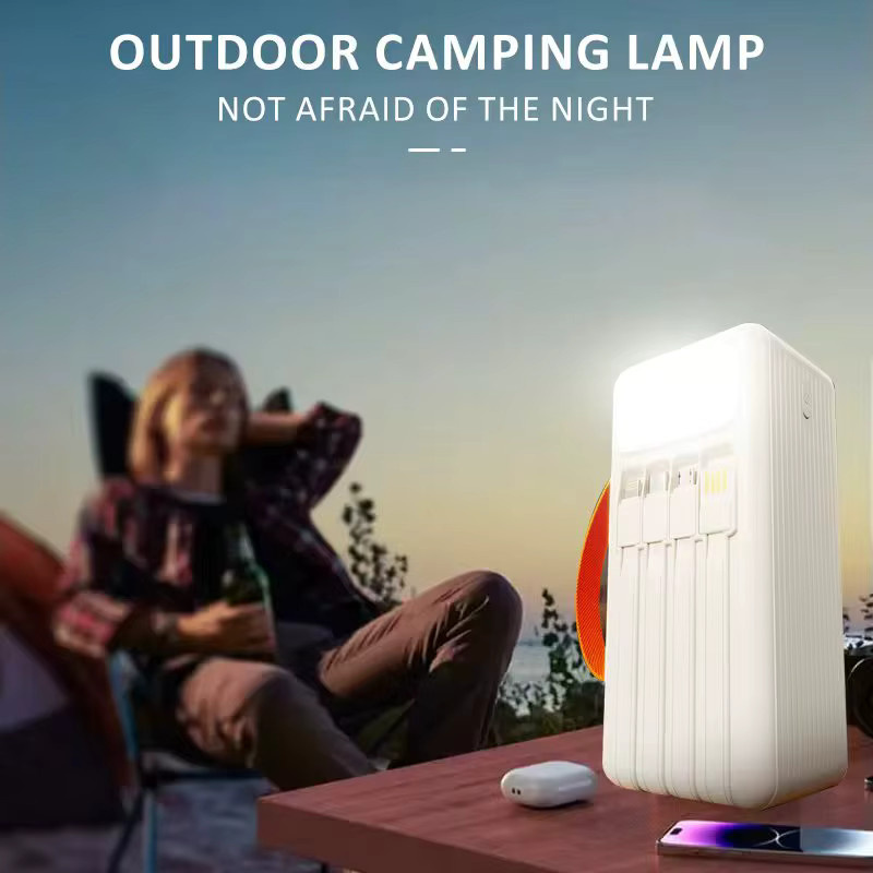 Tragbare LED-Campinglampe mit 50000mAh Powerbank und 4 USB-Anschlüssen in Weiß - Bild 4
