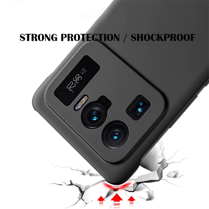 Stoßfeste und ultra dünne Handyhülle aus hartem PC für Xiaomi Mi 11 Lite, 11T und 11 Ultra Pro in Schwarz - Bild 1