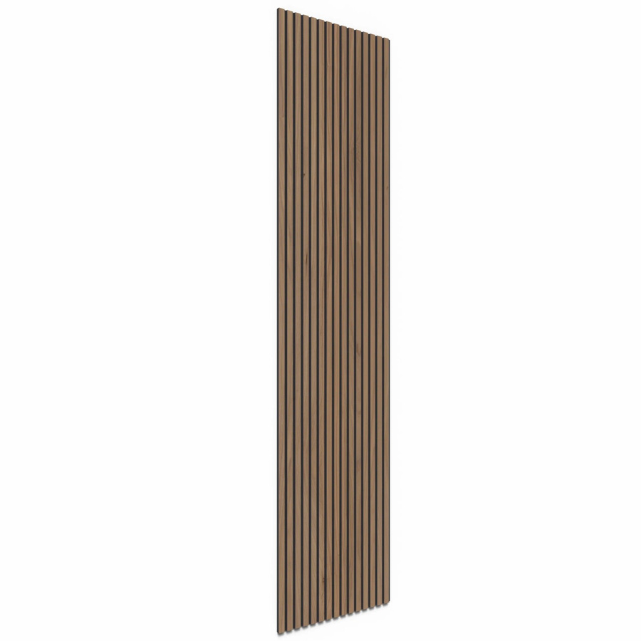 Denpanels Akustikpaneel Wandverkleidung Walnuss Natur mit schwarzem Akustikfilz und Streifenoptik, Höhe: 240 cm - Bild 2