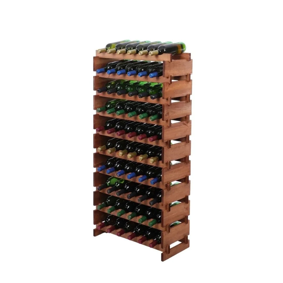 PROREGAL Weinregal VINOTECA FLEX aus massivem Kiefernholz, Braun geölt, 10 Ebenen für 60 Flaschen, H x B x T: 135 x 65 x 28 cm - Bild 2