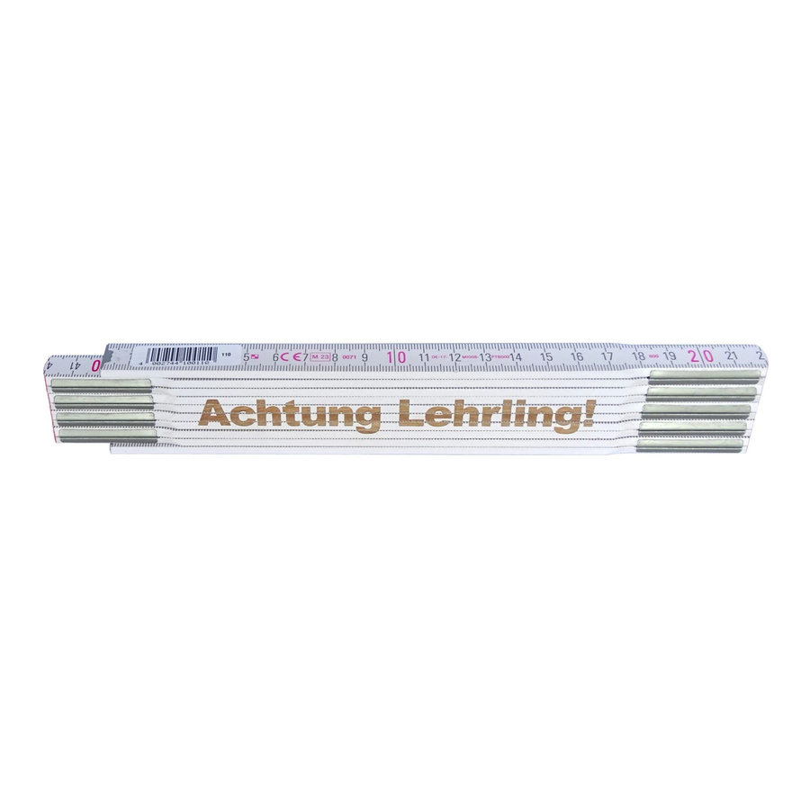 Stabila Zollstock mit Lasergravur Achtung Lehrling, weiß, 2 m - Bild 2