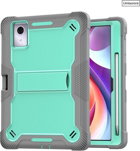 Lenovo Idea Tab Plus 12,1 Zoll Schutzhülle Silikon PC Hybrid Stoßfest mit Ständer in Turquoise - Bild 1