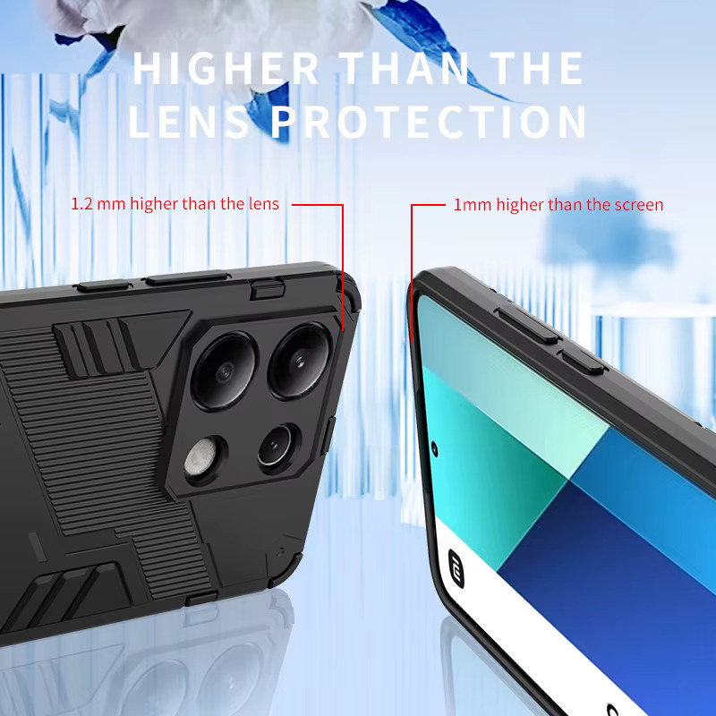 Stoßfeste Handyhülle für Xiaomi Redmi Note 13 12 11 10S Pro Lite und Xiaomi 13T 12T 11T Pro aus TPU und PC in Grau - Bild 4