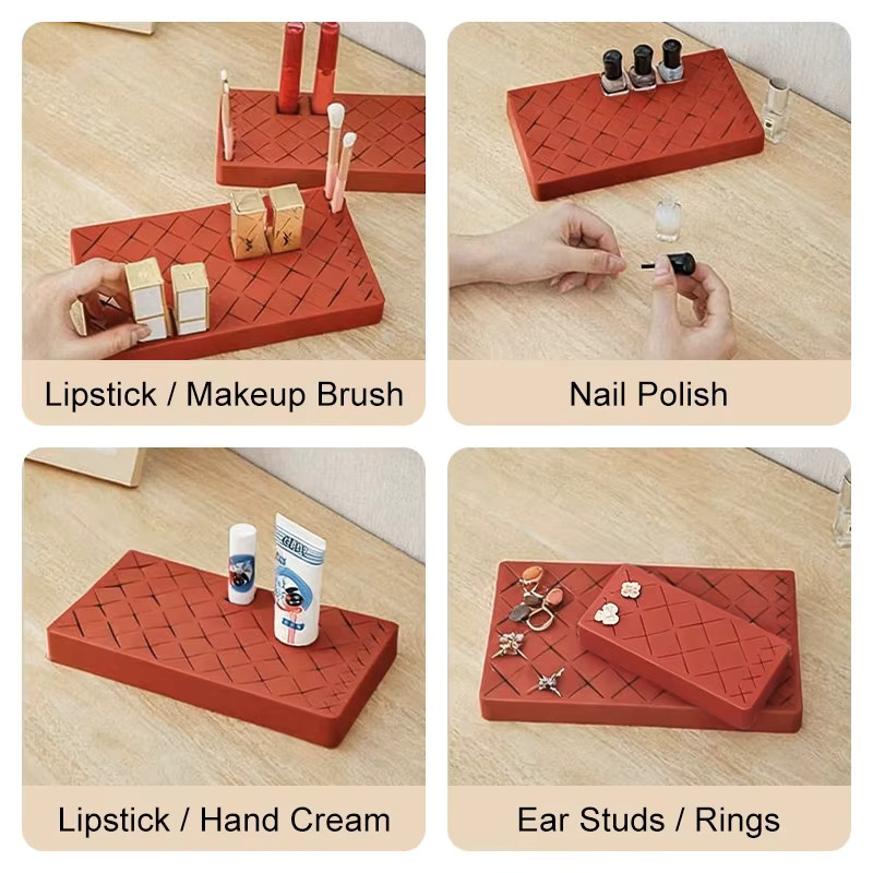 HMQ beauty Make-up Pinsel Aufbewahrungshalter, Silikon, Rot - Bild 5