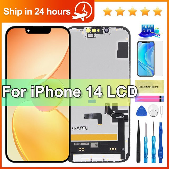 JK Soft OLED LCD-Touchscreen-Digitizer-Baugruppe Ersatzdisplay für iPhone 14 in Schwarz, kompatibel mit A2882 A2649 A2881 A2884 - Bild 1