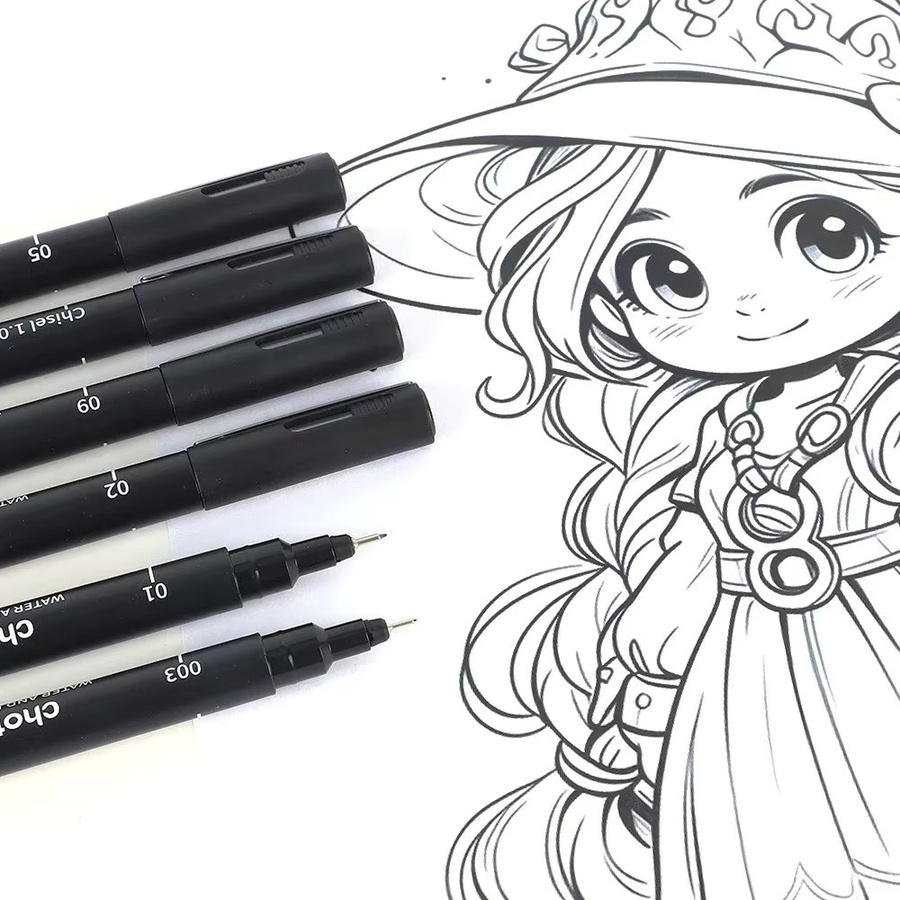 Schwarze Pigment-Mikrostift-Fineliner für Zeichner und Illustratoren zum Skizzieren von Anime und Manga - Bild 5