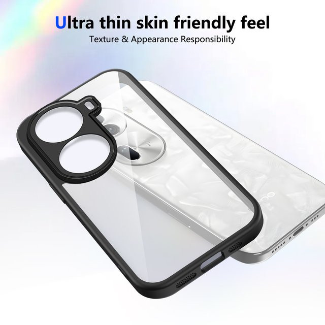 Stoßdämpfende Silikon-Schutzhülle für OPPO Reno 11 und Reno 11 Pro, transparente matte Handyhülle mit harter Rückseite - Bild 1
