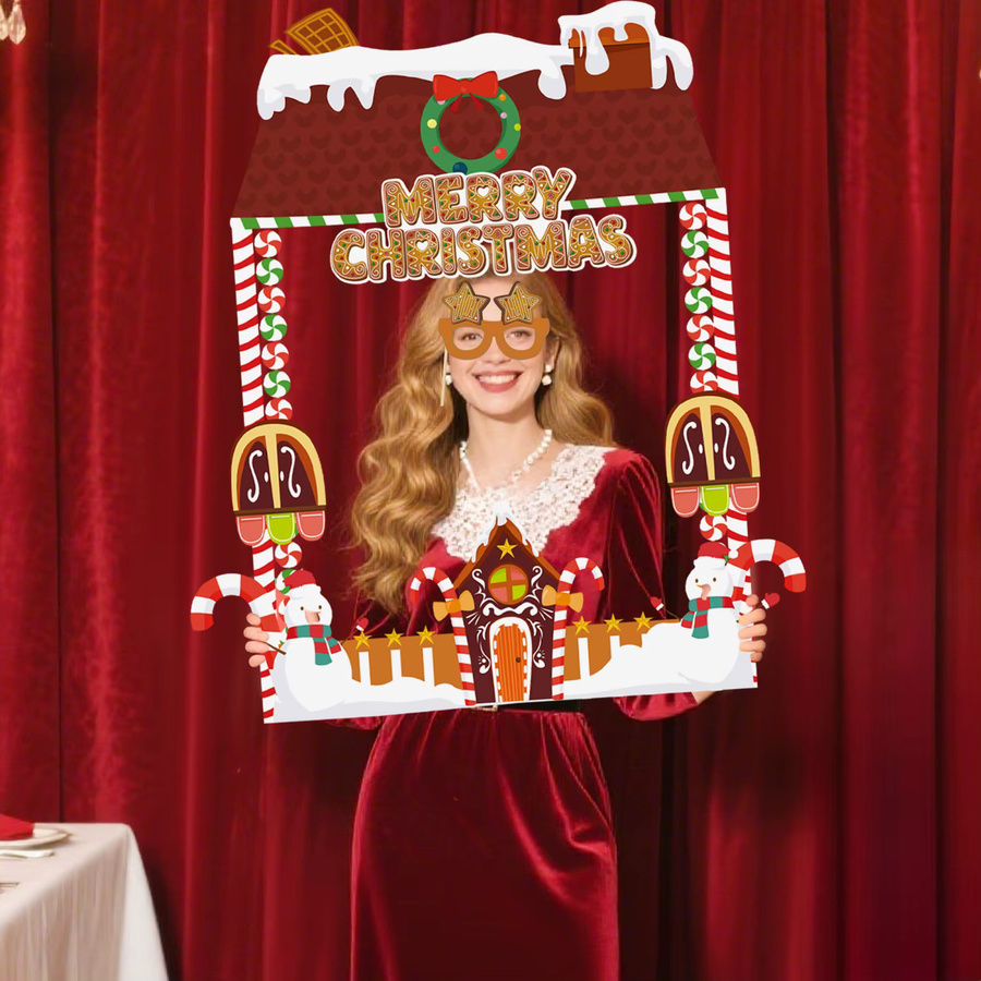 LaVenty 11-teiliges Weihnachtsspielzubehör als bunte Fotokabinen-Requisiten und Selfie-Dekoration aus Papier für alle Geschlechter - Bild 5