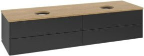 V&B Waschtischunterschrank Antao ohne Frontstruktur in Eiche Honig Braun lackiert B: 160 cm, T: 50 cm - Bild 1