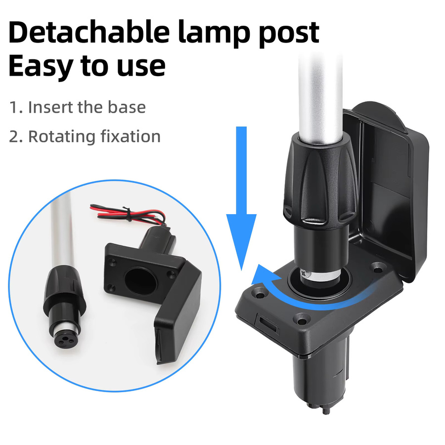 Omnidirektionales LED-Navigationslicht für Marine-Boote und Yachten in Weiß mit schwarzem Gehäuse und transparentem Kunststoff, 12V - Bild 5
