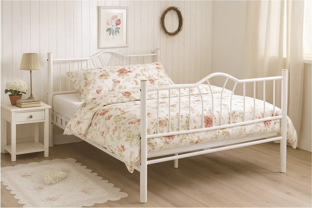 Metallbett Santi von Möbel direkt online in Weiß aus pulverbeschichtetem Metall, B/T/H: 140 x 200 cm - Bild 1
