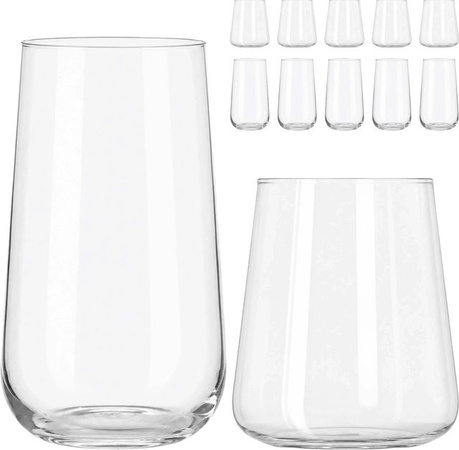 Relaxdays Trinkgläser aus Glas in Transparent, 12-teiliges Set