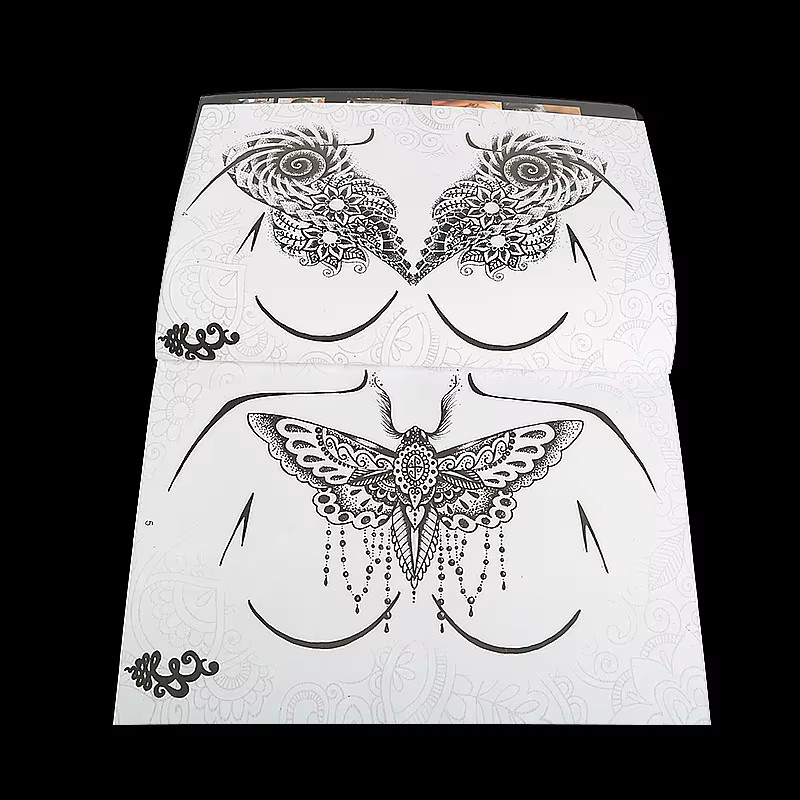 JUN.M Henna-Blumen-Schmetterlings-Tattoo-Schablonen-Buch - Bild 3