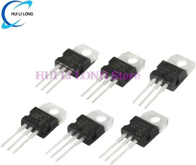 10er Set Spannungsregler L78xx und L79xx Serie in Schwarz - Bild 1