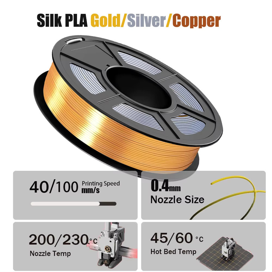 3D Maliang Seiden-PLA-Filament für FDM-3D-Drucker, mehrfarbig, Durchmesser: 1,75 mm, 4er-Pack à 250 g - Bild 4