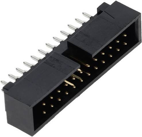 Molex Steckleiste 24-polig mit 2 Reihen, Rastermaß 2.54 mm, Schwarz und Gold - Bild 1