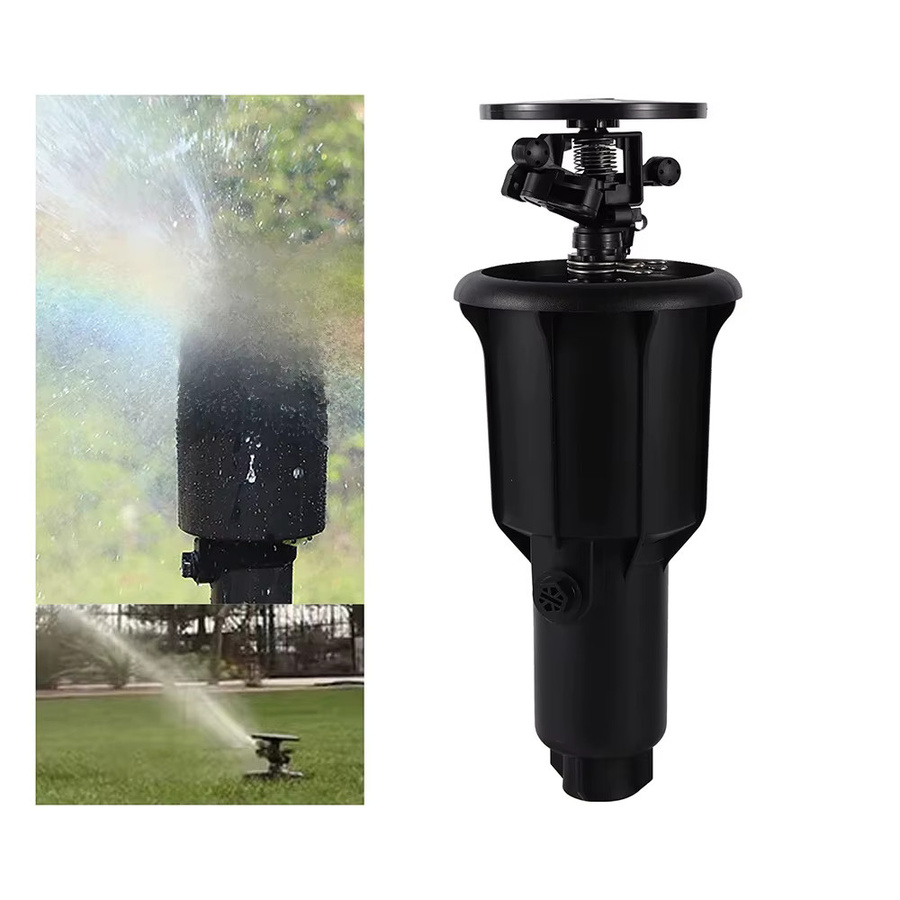 Adhere To Fly Pop-up Spritzkopf 1/2 Zoll für die automatische Gartenbewässerung, rotierender Rasensprenger in Schwarz - Bild 7