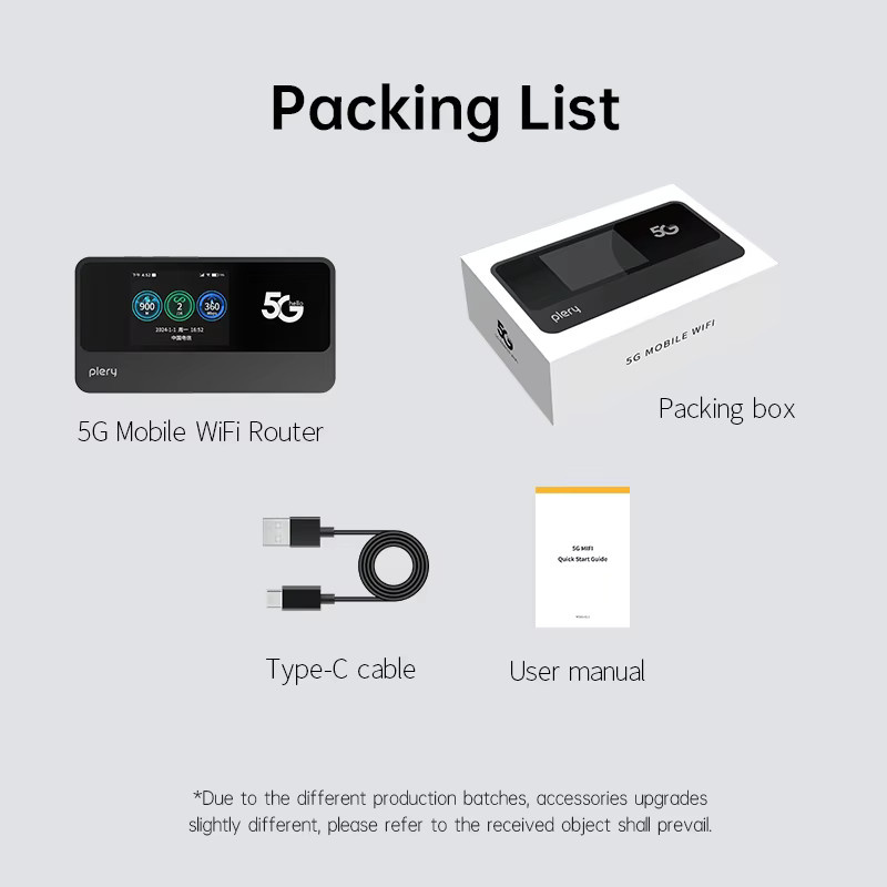 PLERY 5G LTE Router mit 4400mAh Akku, Dual-Band WLAN 2,4GHz und 5,8GHz, 1800Mbps, Schwarz - Bild 5
