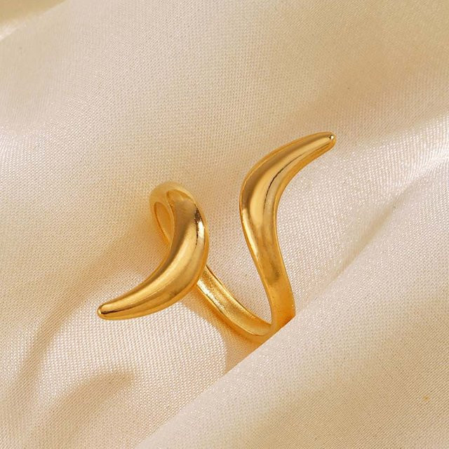 sharelucky Ring Edelstahl, Gold, Unisex - Bild 1