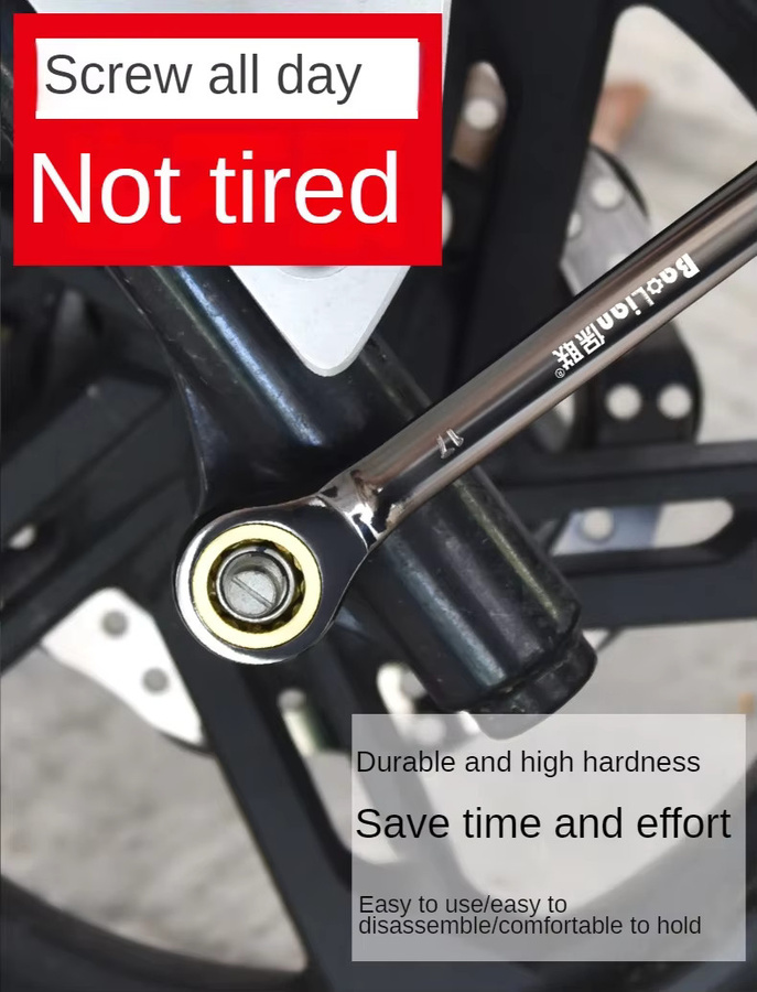Baolian Universeller Verstellbarer Torx-Schlüssel 8-22mm Ratschenschlüssel in Silber für Fahrrad, Motorrad und Auto Reparaturen - Bild 3