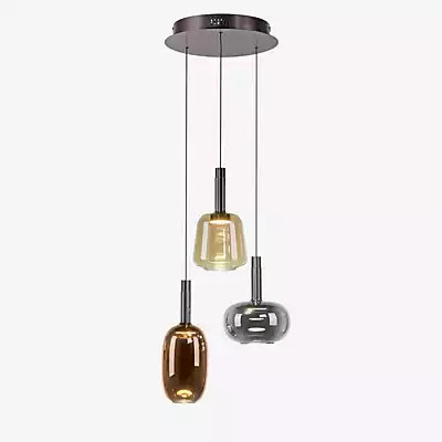 Paul Neuhaus Irides LED Pendelleuchte 3-flammig rund in Schwarz und Multicolour - Bild 1