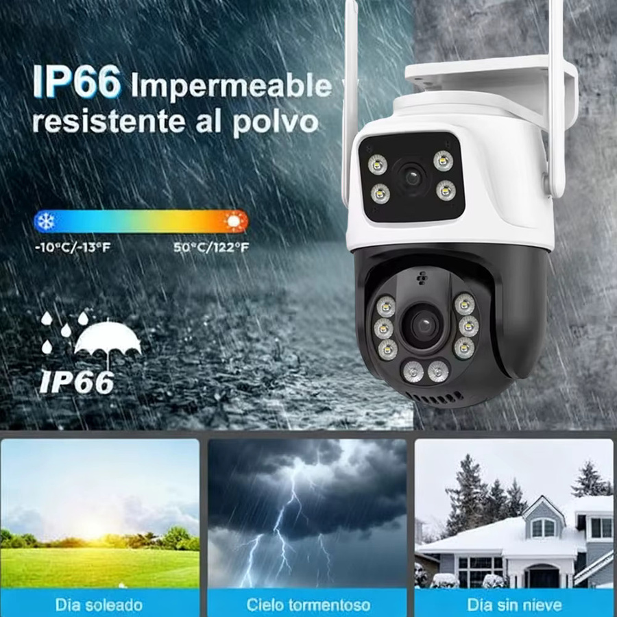 iCSee WLAN-Kamera PTZ mit 4K 8MP HD Dual-Objektiv, Dual-Screen und KI-Menschenerkennung, IP-Sicherheitskamera mit Nachtsicht, Weiß - Bild 4