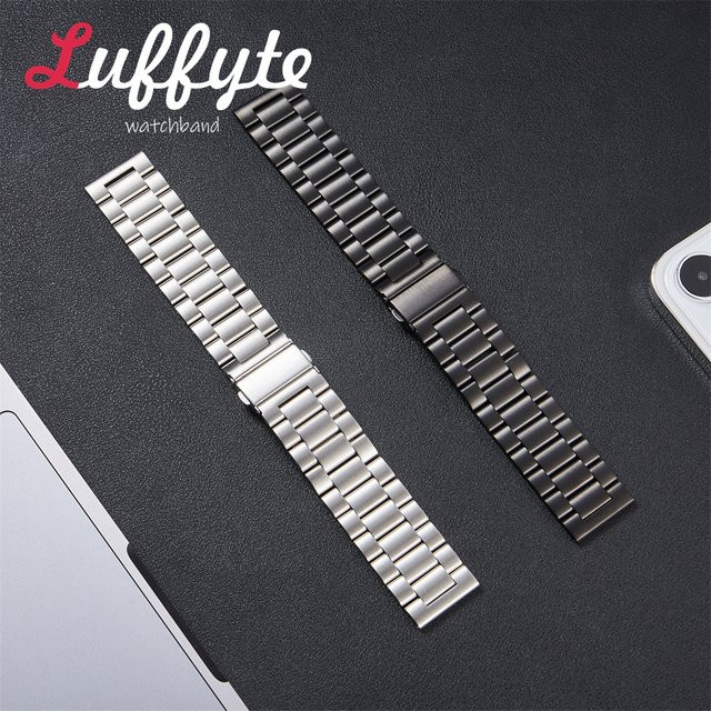 luffyte Uhrenarmband Edelstahl, Schwarz, Silbrig, Herren - Bild 1