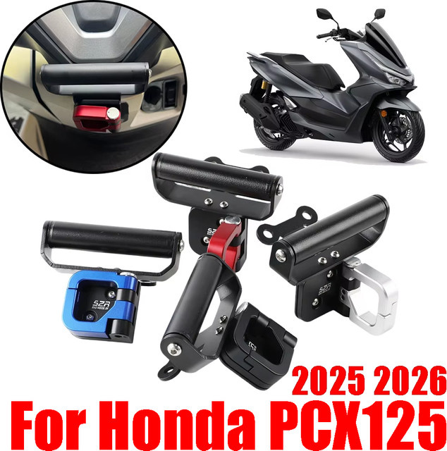 S2R GPS Navigationshalterung und Helmhaken für Honda PCX125 in Schwarz und Silber - Bild 1