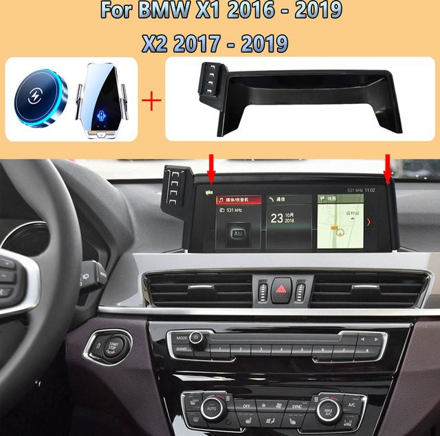 Magnetische MagSafe Autotelefonhalterung mit kabellosem Laden für BMW X1 F48 F49 und X2 F39 in Schwarz - Bild 1