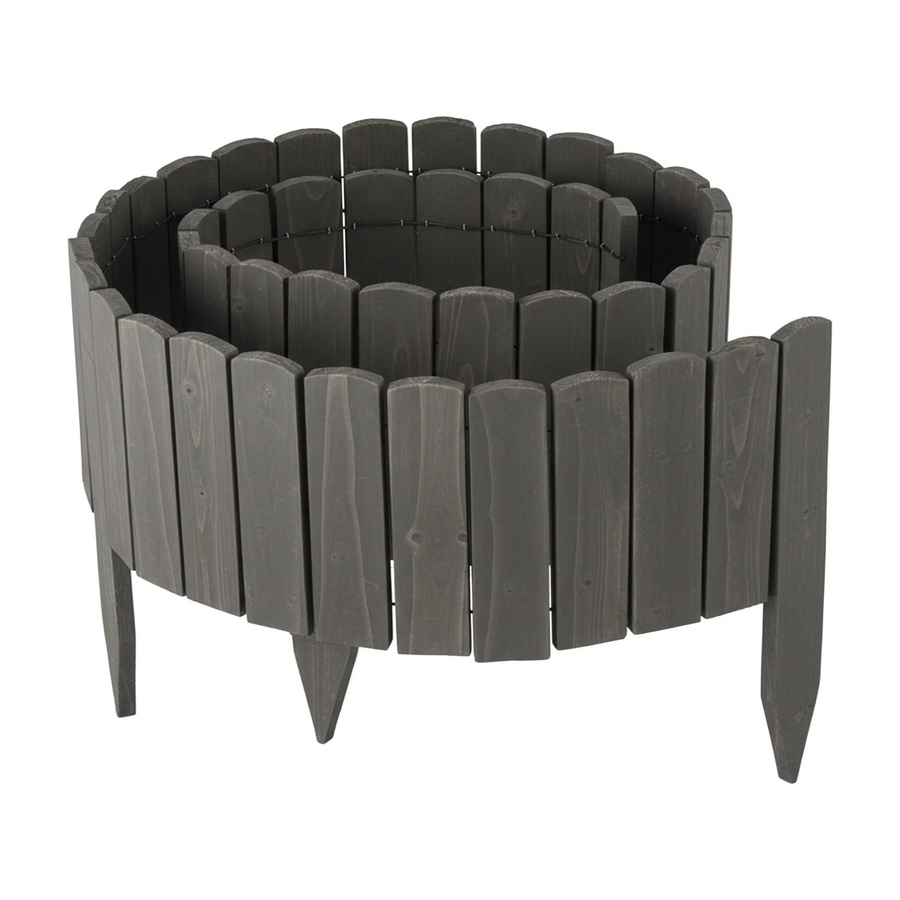 Relaxdays Beeteinfassung aus Tannenholz in Dunkelgrau, flexibel für Garten und Blumenbeete, Länge: 200 cm, Höhe: 20 cm, Tiefe: 25 cm - Bild 2