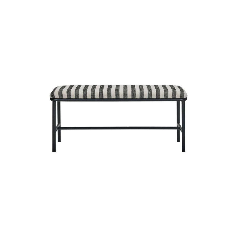 House Doctor Sofa Toda Off White gestreift mit Polyesterstoff und Stahl - Bild 1