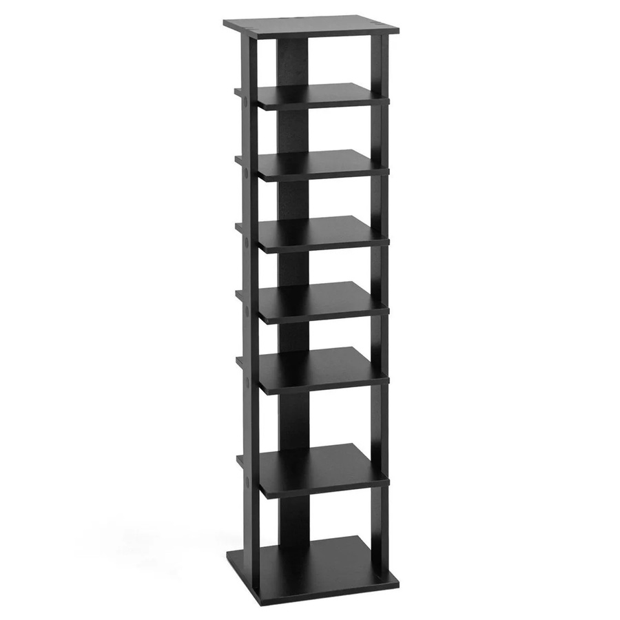 Costway Schuhregal aus Holz, 8-stufig und höhenverstellbar, Schwarz, modern - Bild 2